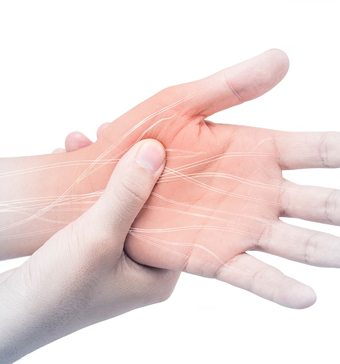 Person with nerve pain in their hand