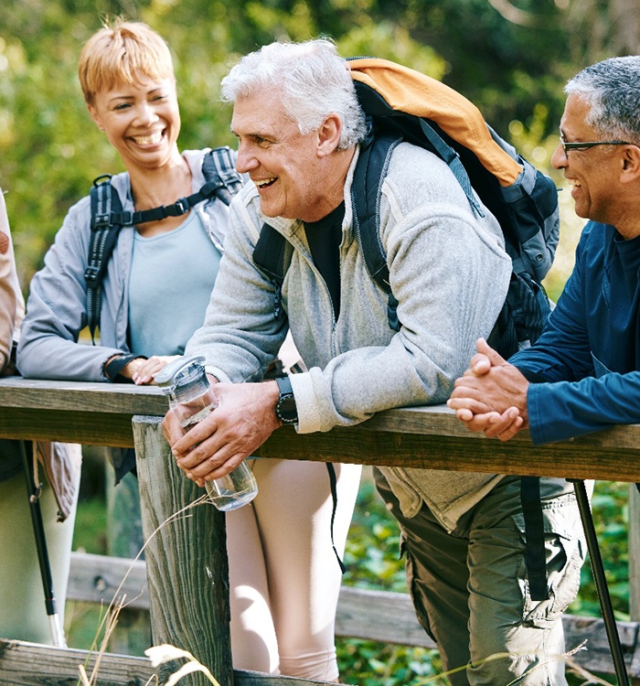 Happy, active adults spending time outdoors